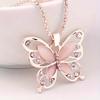 A Stainless Steel Butterfly Pendant Necklace with a Rose Gold Faceplate, the Perfect Gift for Birthdays, Anniversaries, or Casual Outfits.