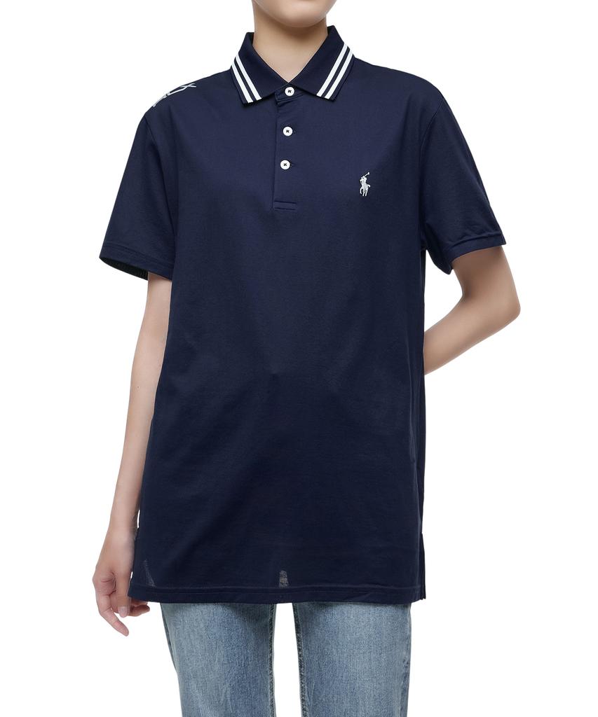 Pollolalpeulolengolpeu Custom Slim Fit Performance Polo Shirt - Navy