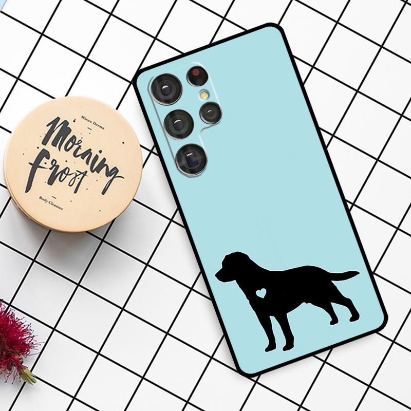 Schwarzer Labrador Hund Hülle Für Samsung Galaxy S24 FE S20 FE S21 S22 S23 S24 S25 Ultra S9 S10 S25 Plus Handyhülle