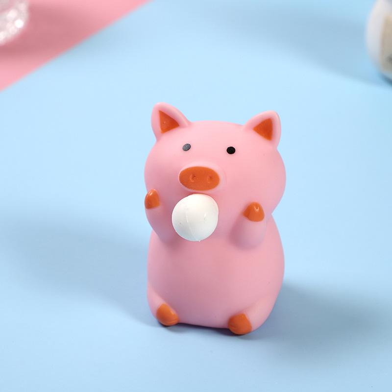 Cute Blow Bubble Pig Anti Stress Squishy Toys Animal Venting Ball Decompression Sensory Fidget Toy For Adults Kids Party Favors