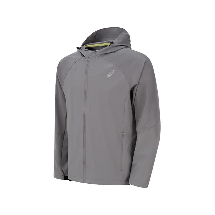 Asics Moisture Wicking Quick Dry Reflective Print Sports Hooded Running Jacket Men Jacket 2011D625-020