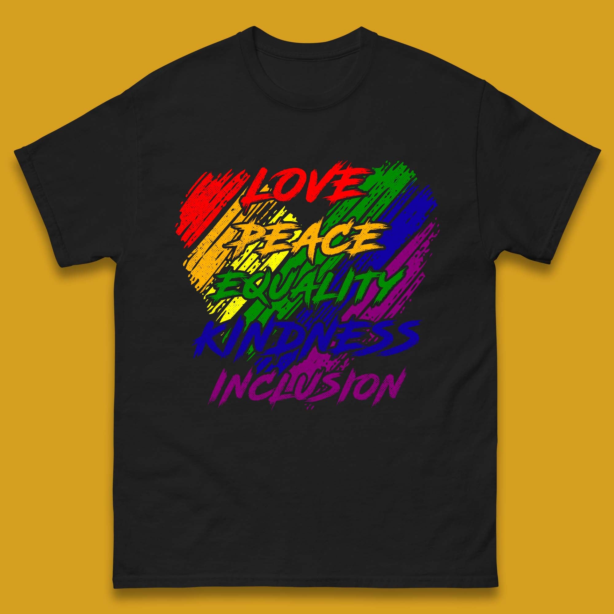 Love Peace Equality Mens T-Shirt Womens Tops Tees L