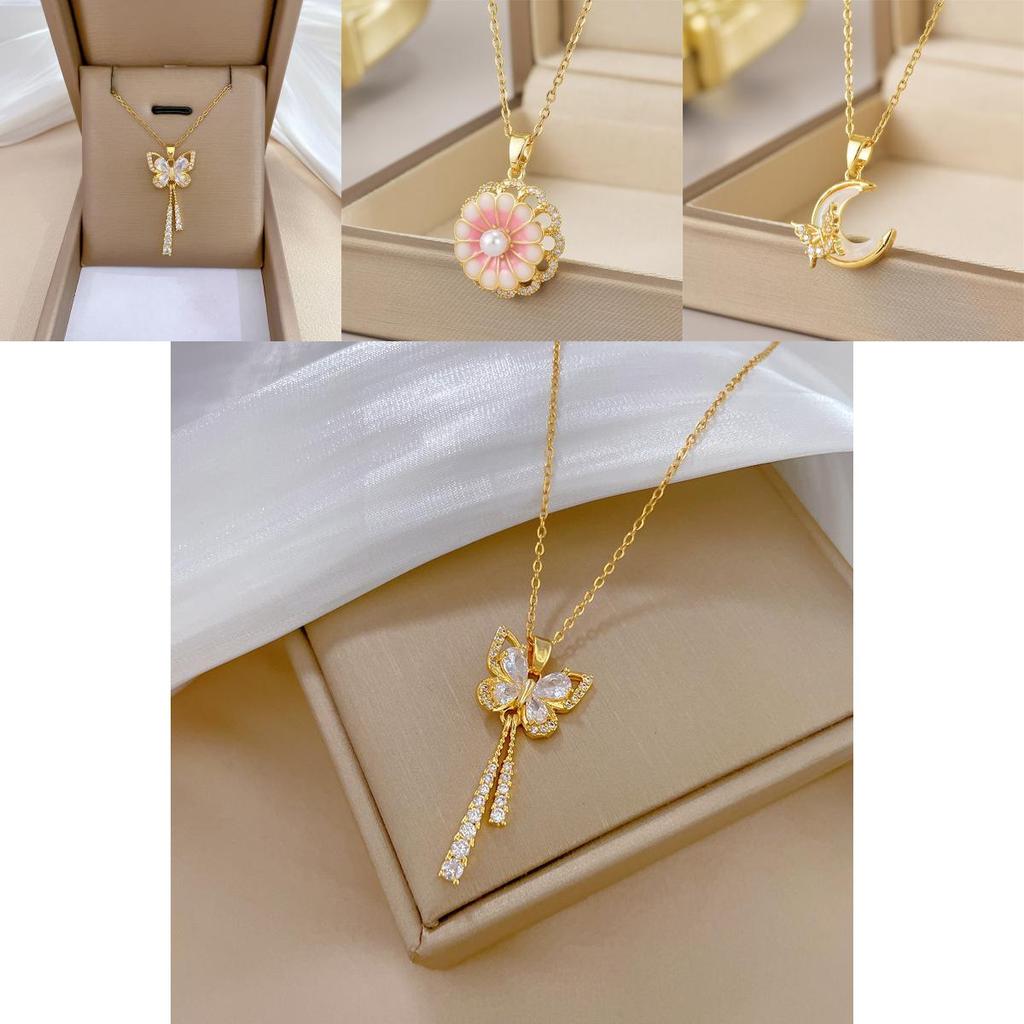 Elegant Butterfly Zodiac Pendant Chain For Women With Electroplated Finish Summer Style