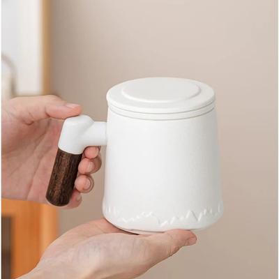 Minimalist  Ceramic Cup Tea Separation Cup Drinking Water Mug with Filter Office Hand-held Gift Home Drinking Utensils