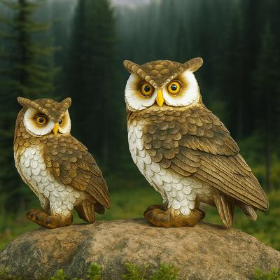 Micro Landscape Resin Owl Statue Vivid Simulated Bird Miniature Figurine Creative Animal Sculpture Bookshelf