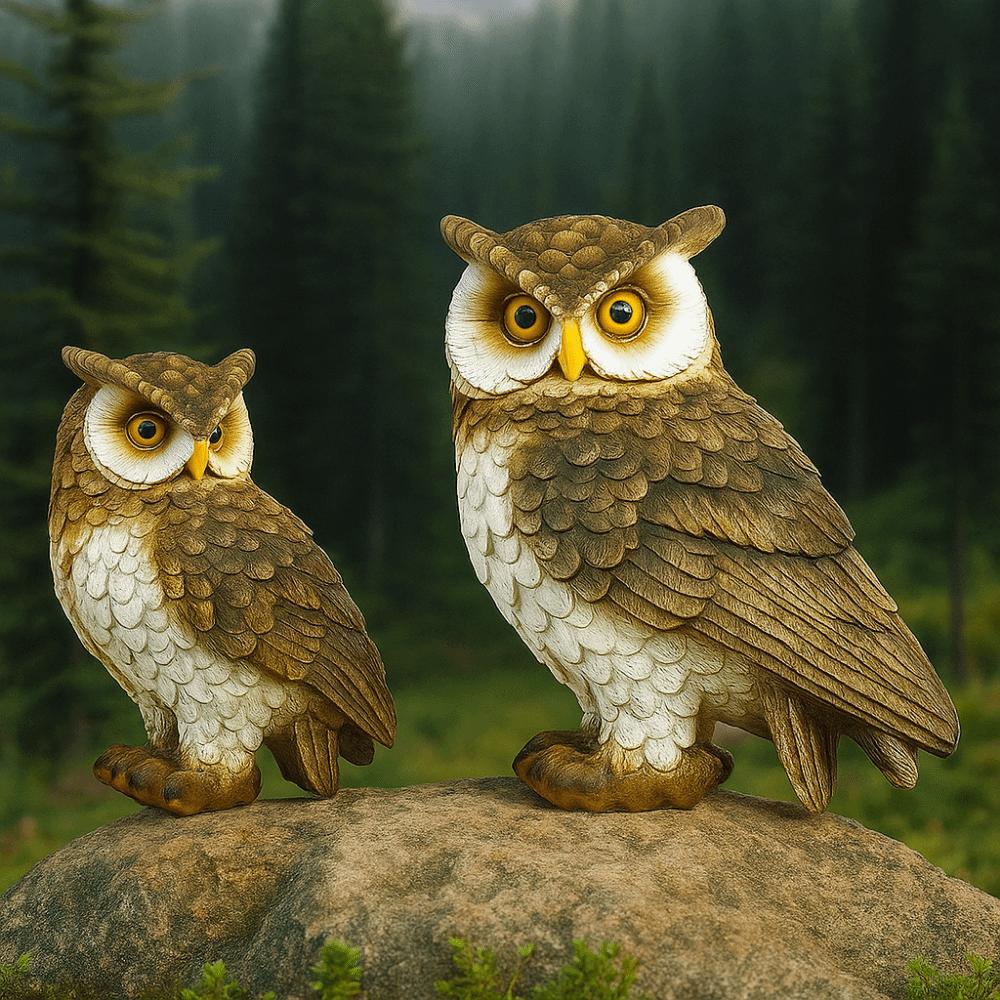 Statue de Hibou en Résine Oiseau Simulé Figurine Miniature Mignonne Ornement de Bureau Bureau