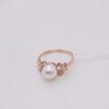 Color Gold Inlaid Pearl Ring Russian Color Gold Beautiful 585 Purple Gold Plated Rose Gold Live Ring