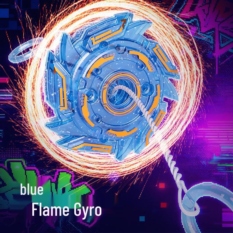 Luminous Gyro Toy: Pull-String Stone Spark Battle Fun