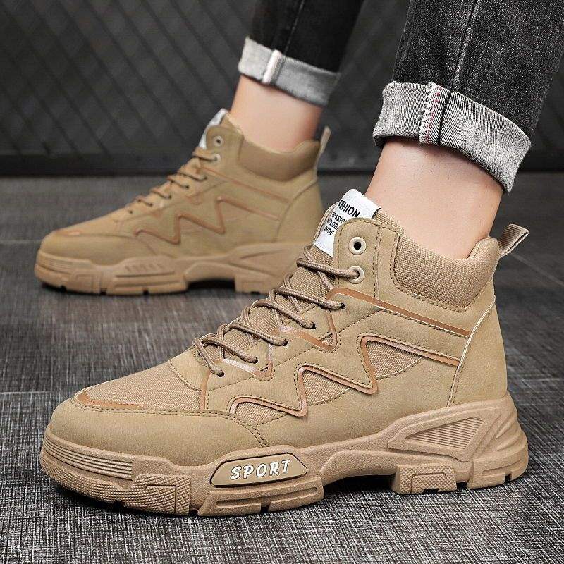 

Winter new thickened velvet snow boots men s cotton shoes to keep warm Korean version trendy versatile high-top men s Martin cotton boots 44