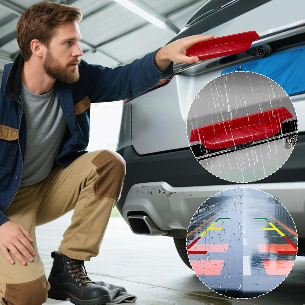 Car Reversing Camera Anti-Rain Cover Rain Shield Shade Trim For Backup Camera 2 Pieces Protective Automotive Exterior