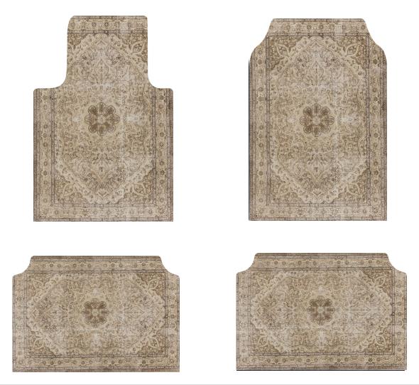 Set of Bohemian Style Floor Mat Universal Size Car Foot Mat American Retro Rugs for Bedroom Home Anti-slip Soft Rug