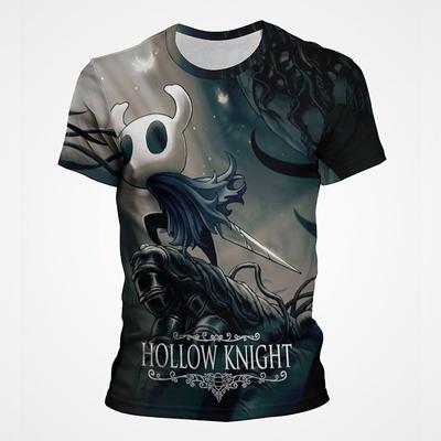 חולצות טי משחק Hollow Knight הדפס רוח רפאים אפלה וינטג' שרוול קצר טיז הדפס תלת-ממדי אופנה קיץ קז'ואל גברים טופים ביגוד חולצת טי