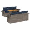 VidaXL Garden Furniture Set with Cushions 7 Pcs Grey Woven Resin, Outdoor Sofa Set, Corner Sofa Set 3327113