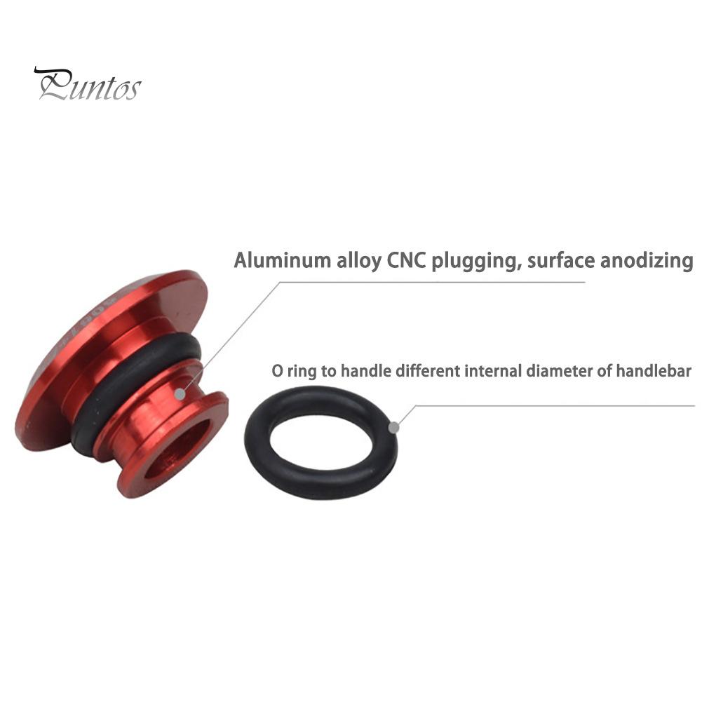 Puntos Aluminum Alloy 2Pcs Mountain Bicycle Bike Cycling Handlebar Grips Plug Bar Ends
