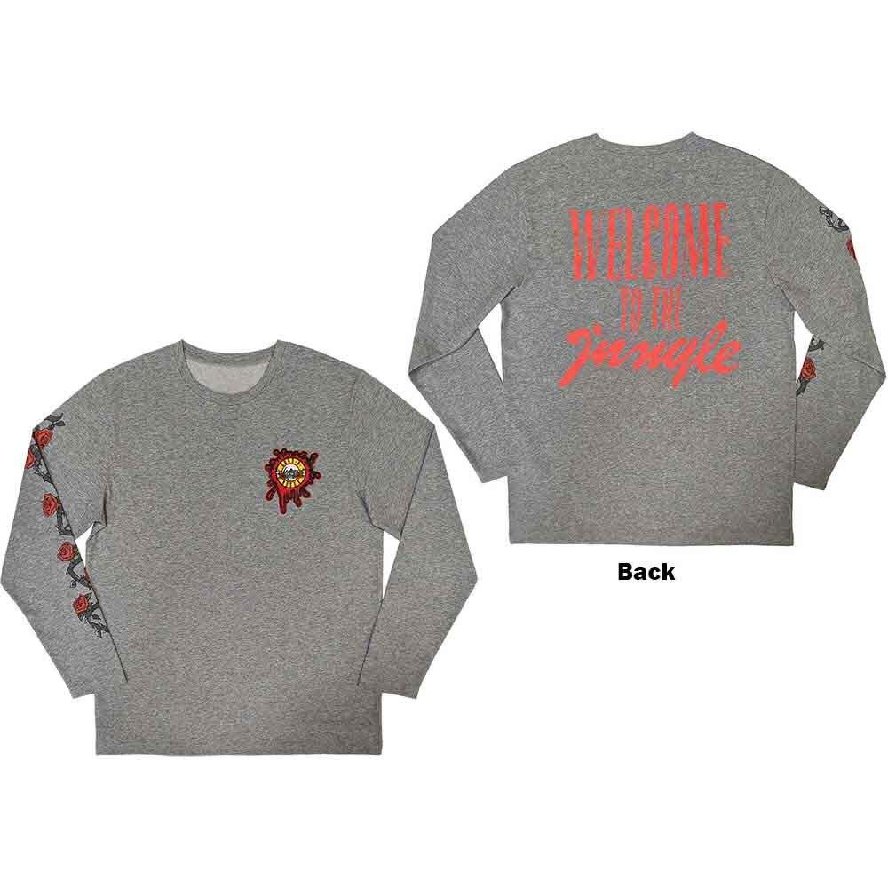 Guns N  Roses Splatter Seal L/S Shirt Grey New Unisex T-Shirt XXXXL