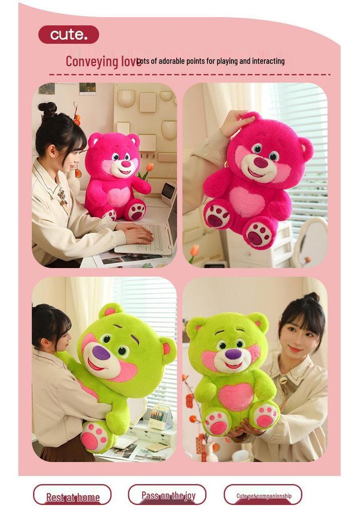 New Candy Color Teddy Bear Plush Toy: Cute Small Bear Doll Cushion for Bedtime Companion