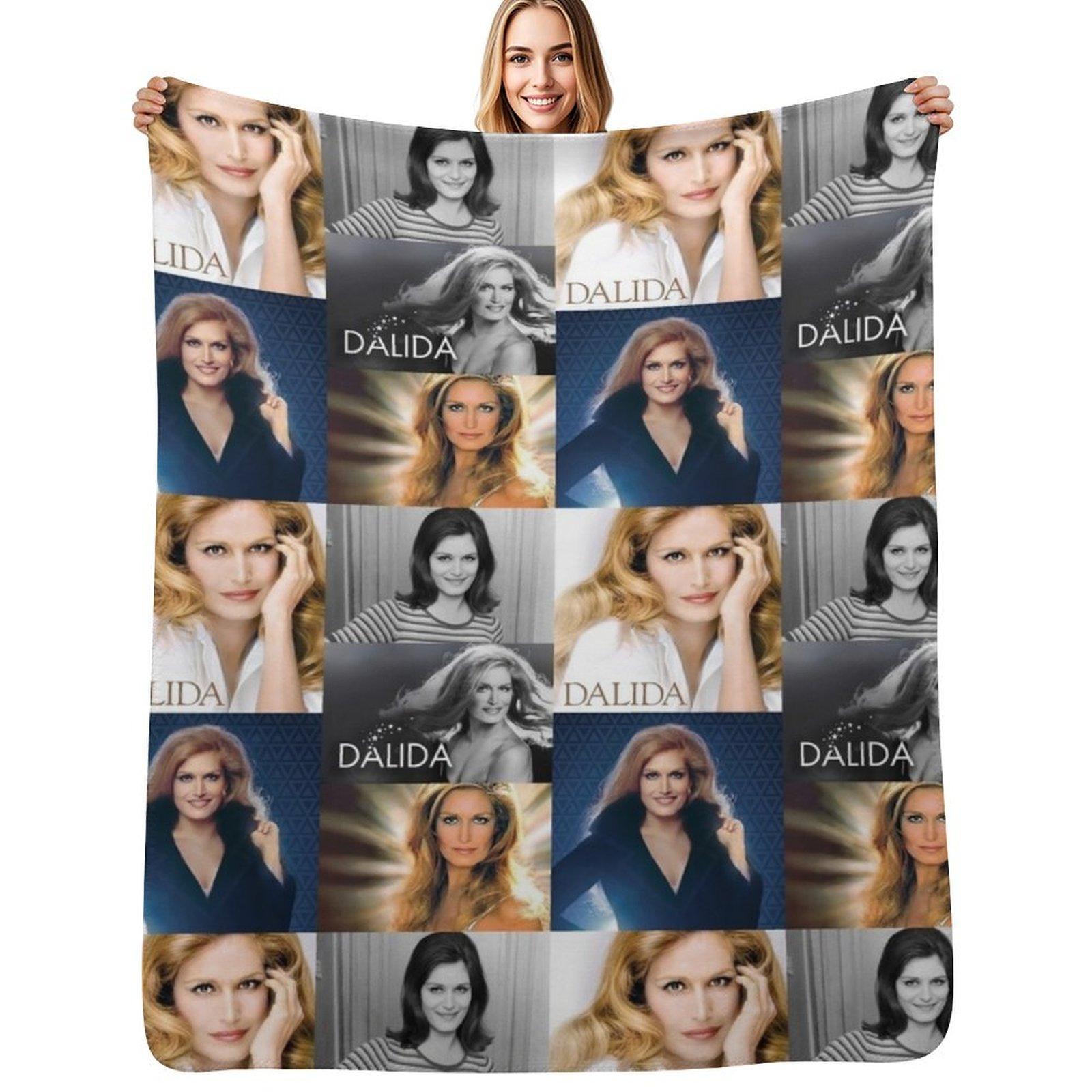 Dalida collage Throw Blanket Anti Shedding Soft Fuzzy Blanket for Home Size: 75*100cm, Weight: 230 GSM