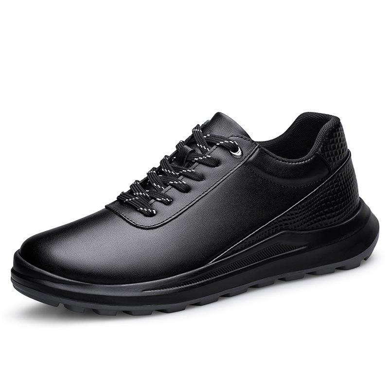 Men s Large Genuine Leather Business Casual Lace-up Low-Top Shoes - Trendy and Versatile 39