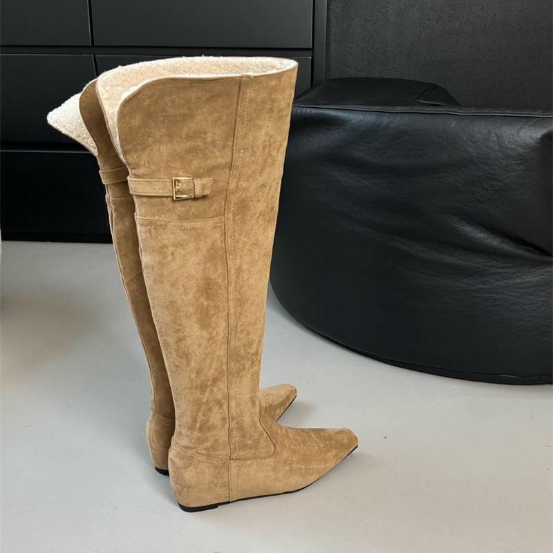 Women's Large Size Soft Sole Winter Warm Fur One Snow Boots Padded Lined Ankle Boots Anti-slip Hiking Casual Sports Cotton Boots Rider Boots