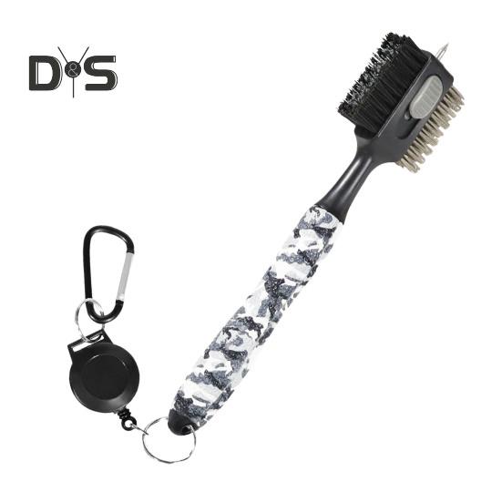 

Щетка для чистки клюшек для гольфа, очиститель для гольфа с магнитным карабином, аксессуары для спорта на открытом воздухе для мужчин, инструмент для чистки кистей для гольфа серый