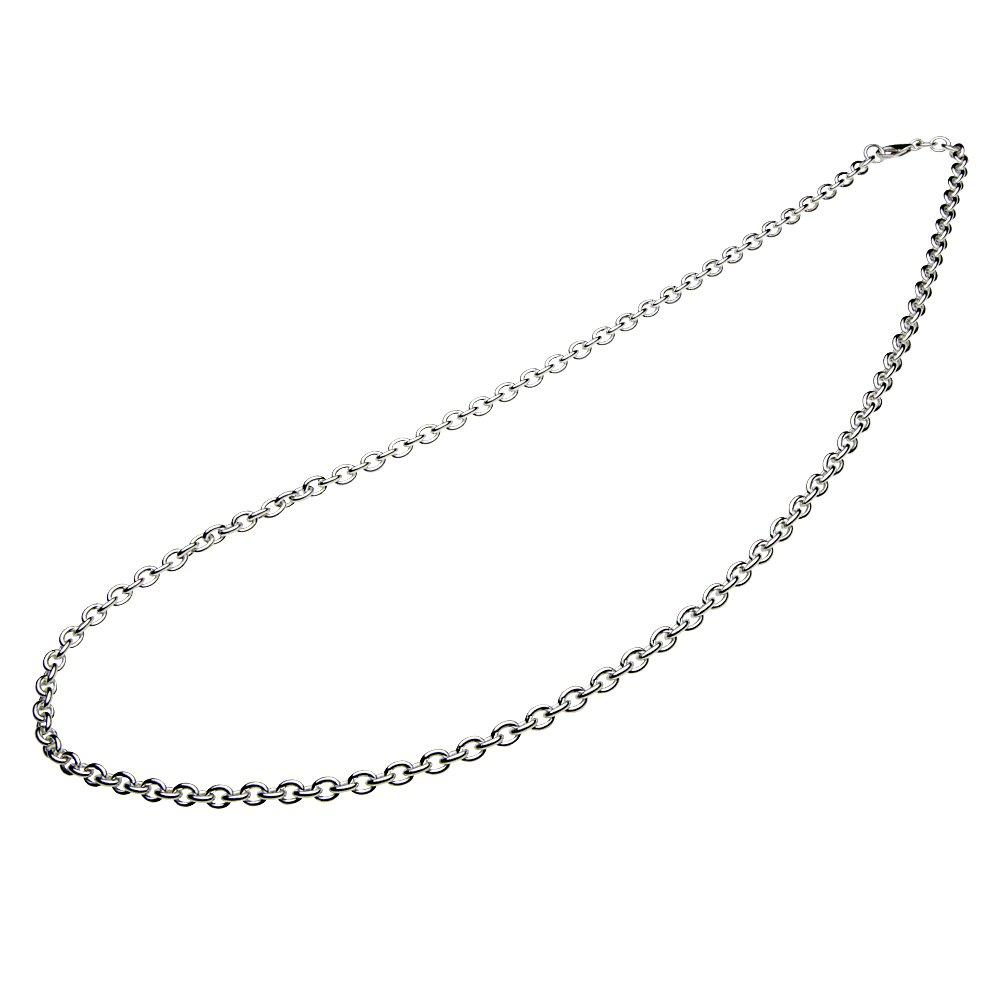 [Cenote] 4mm Azuki Bean Silver Chain with White Finish [Silver Accessory] c0002 50cm
