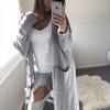 Women Casual Knitted Long Sleeve Cardigan Sweater Coat with Pockets Fashion Outerwear
