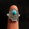 Türkis Ring, Silberschmuck, 925 Sterling Silber, Statement Ring, handgefertigter Ring, massiver Ring