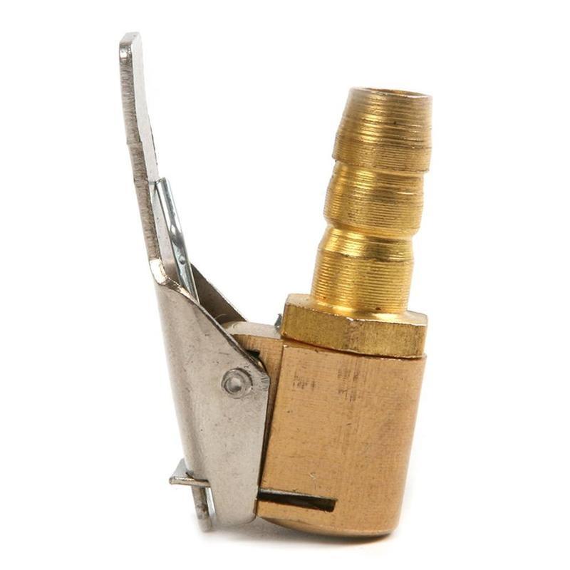 Auto Car Tire Inflator Valve Connector Air Chuck Brass 6mm Clip Clamp
