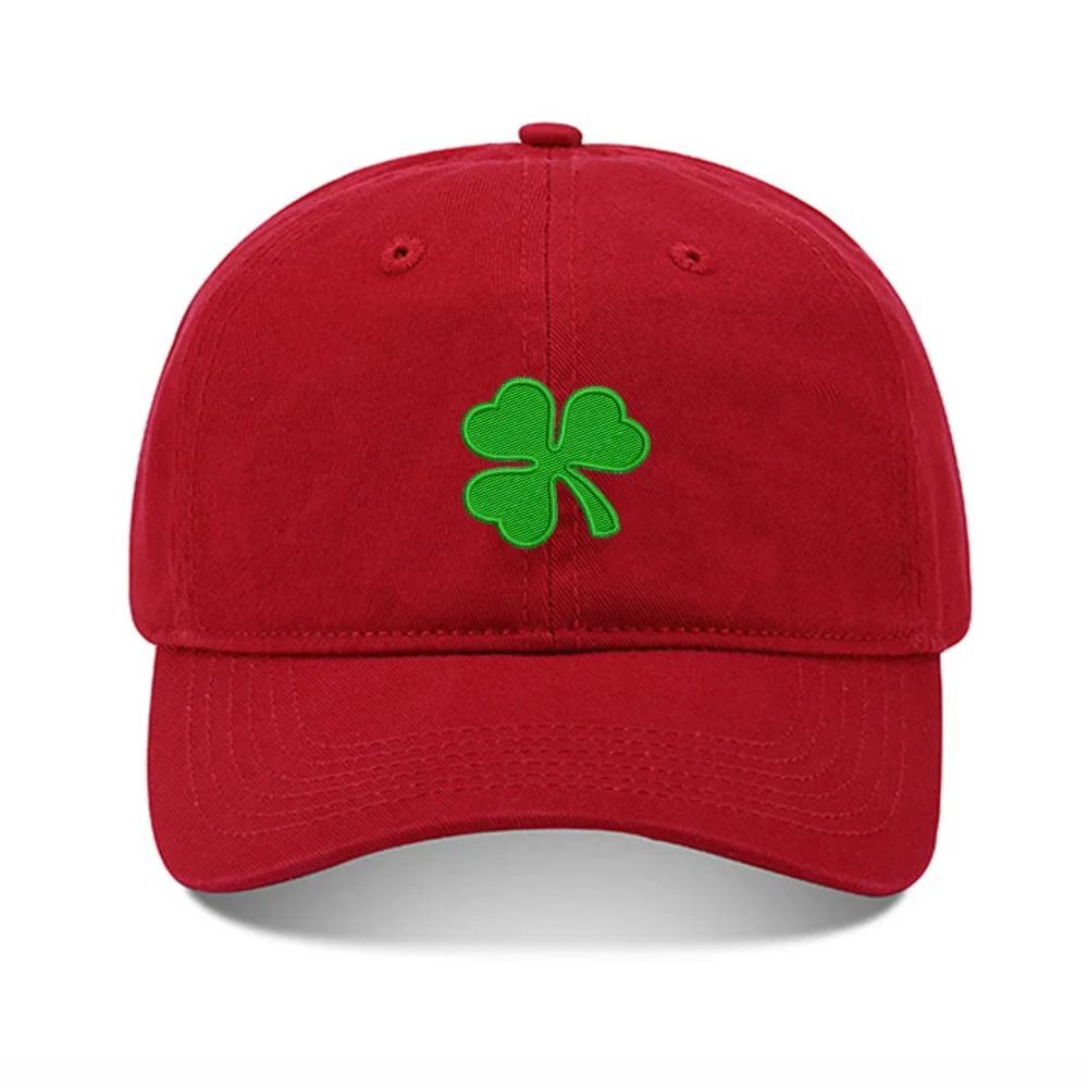 Lyprerazy Baseball Hat Green Irish Shamrock Unisex Embroidery Baseball Cap Washed Cotton Embroidered Adjustable Cap