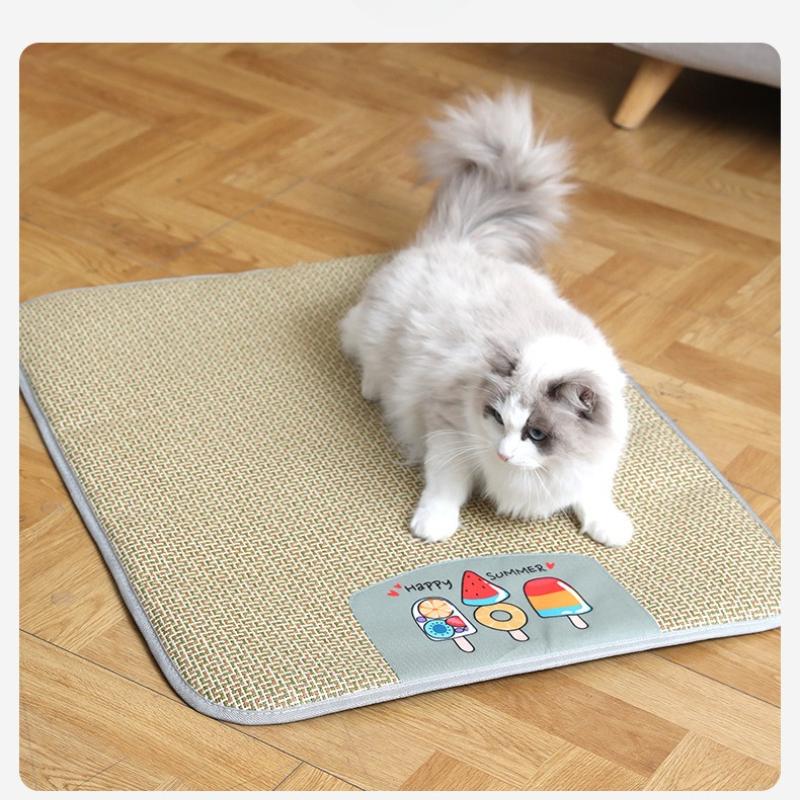 Summer Ice Silk Mat for Dogs and Cats Large Cool Sleeping Pad Pet Cooling Mat Beating Summer Heat Home Essential