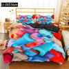 Toy Print Duvet Cover Set Square Gradient Blocks Bedding Set For Kids Teen Colorful Bricks Game Queen Microfiber Comforter Cover