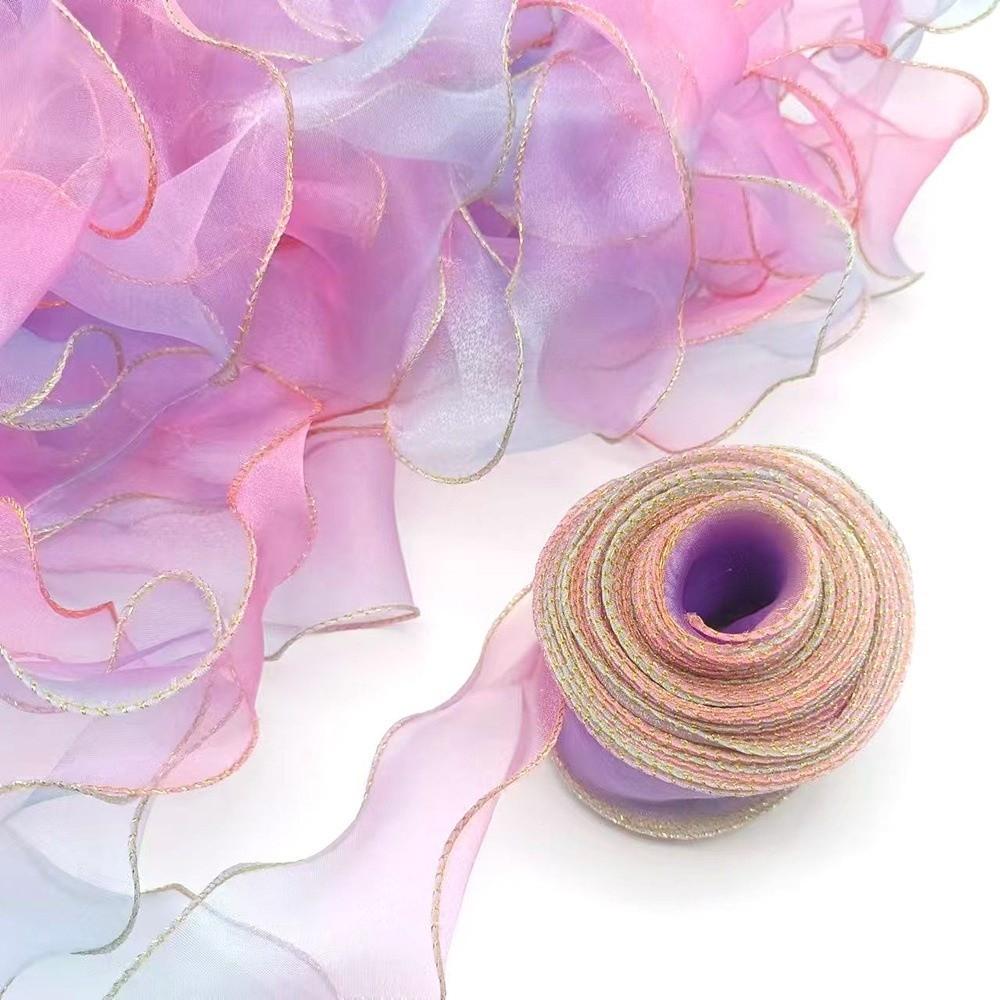 Nastro in Organza Colorato a Sfumature Larghezza 4cm Nastro di Pizzo Nastri Nastro di Raso Fatto a Mano