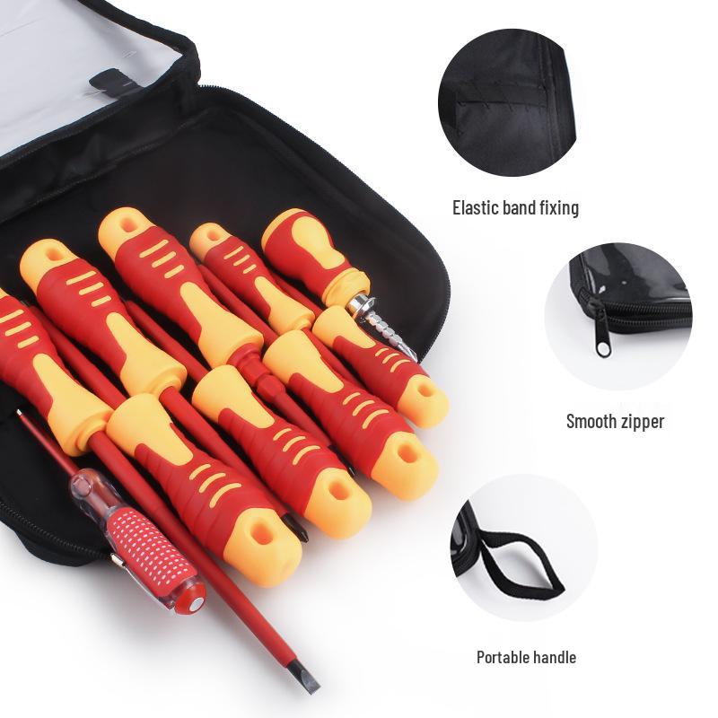 10-in-1 Insulated Electrician Screwdriver Set, Double-ended Chrome-vanadium Steel, Household Repair Tools