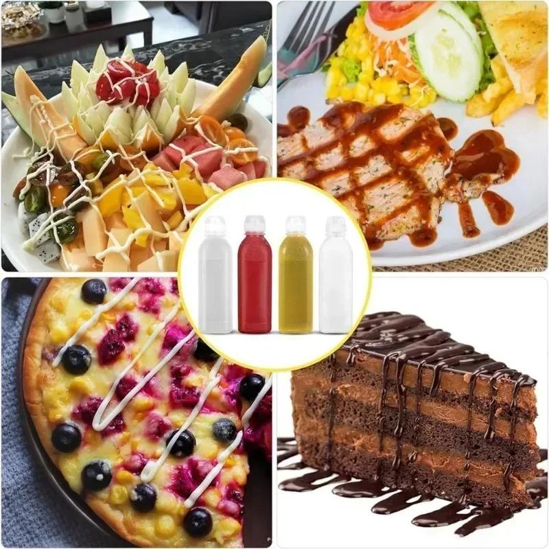 Kitchen Oil Bottle Plastic Seasoning Squeeze Bottle Dispenser for Salad BBQ Sauce Condiment Containers Cooking Tool