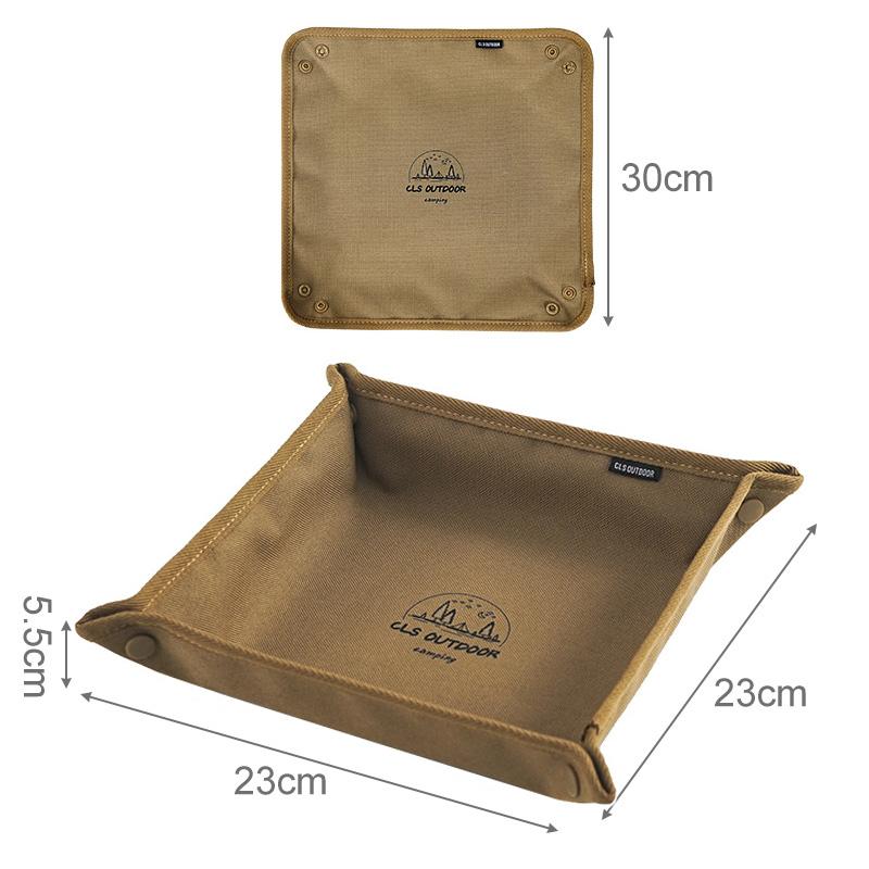 Camping Storage Tray Portable Foldable Oxford Storage Box Outdoor Hiking Travel Desktop Storage Tray for Key Sundries Jewelry