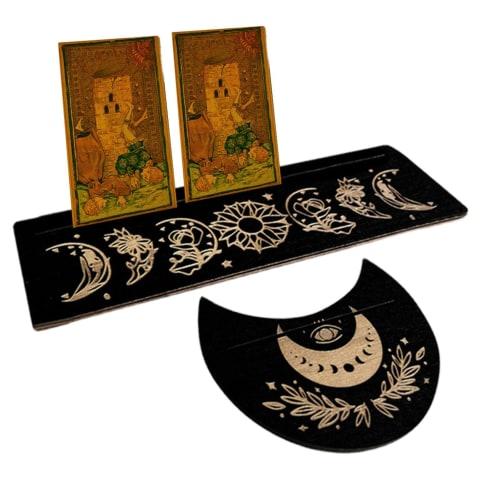 Moon Shaped Tarot Card Stand, Tarot Deck Base Bracket, Tarot Card Case, Card Stand, Moon Shaped Tarot Card Box, Divination Trinket Box, Keepsake Box,