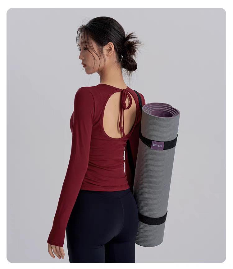 Backless Quick-Dry Slim Fit Long Sleeve Sports Top for Pilates & Yoga (Spring/Autumn)