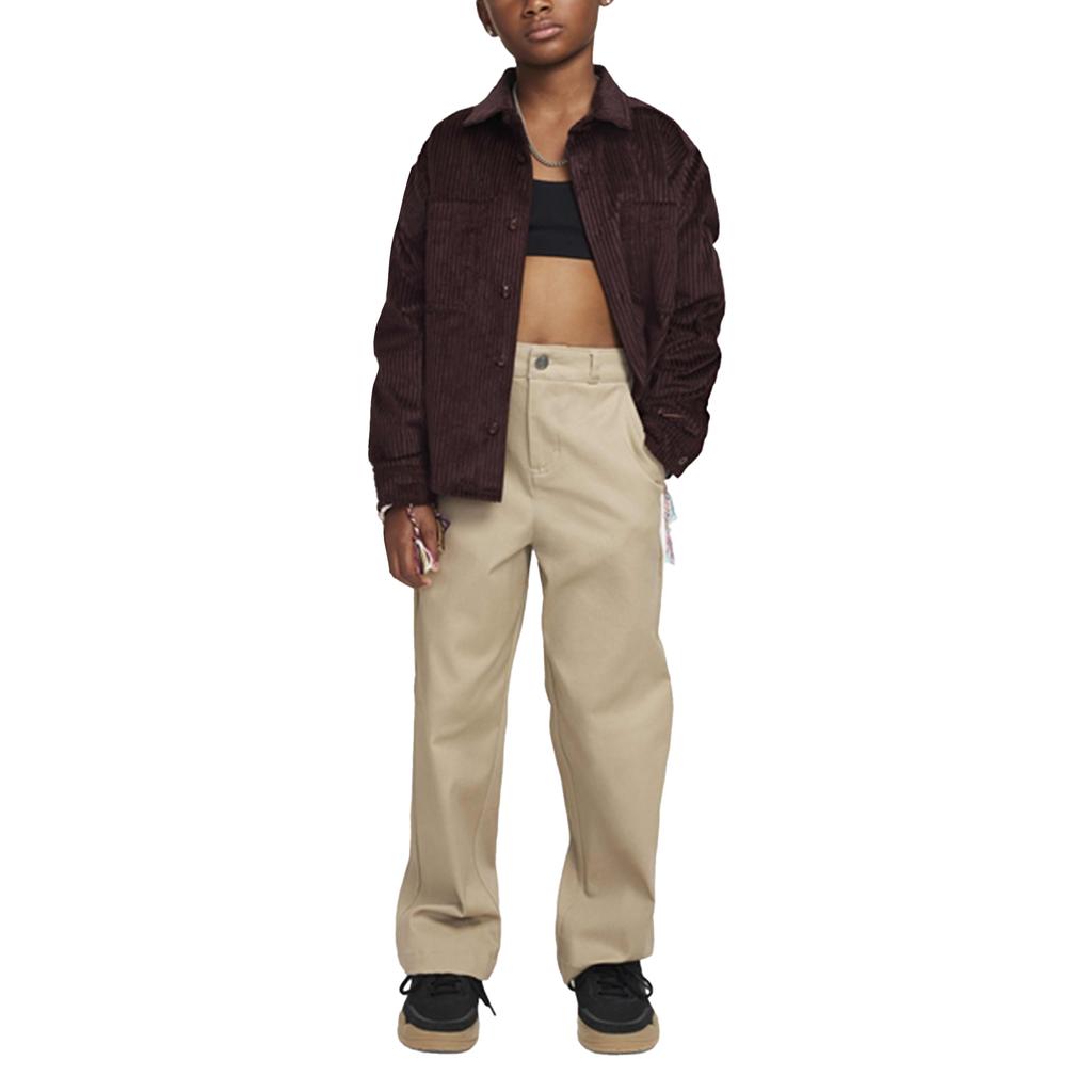 Nike Kids Swoosh Comfortable Soft Loose Versatile Jacket Kids Tops Burgundy Black FZ5388-652