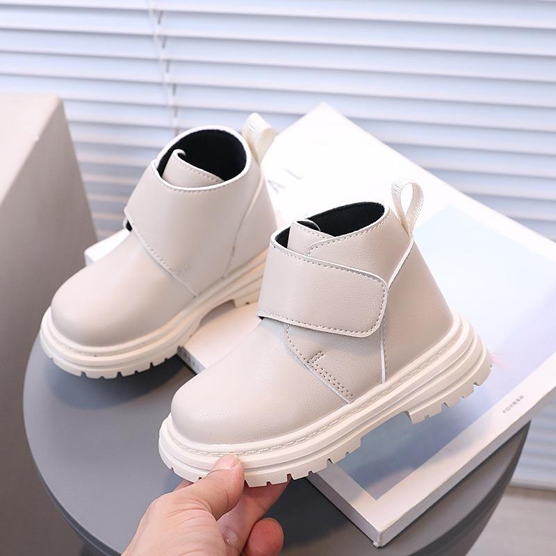 Children's Spring/Autumn Solid Short Boots – Boys' Fashion, Girls' Soft-Sole Anti-Slip Ankle Boots, Leather Boots