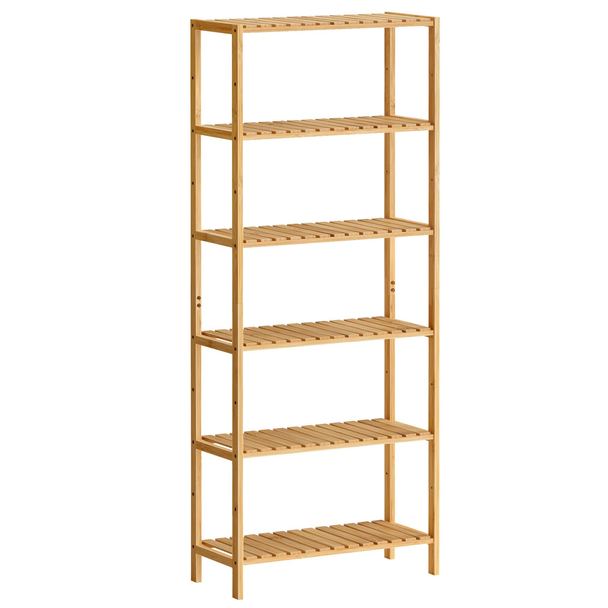 SONGMICS Bamboo Storage Shelf, 6-Tier, 60