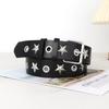 Womens Rock Punk Leather Belt With Rivet Eyelet Design For Streetwear Styles