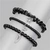Pack Of 3 Trendy Star And Moon Pendant Bracelets For Women Fashionable Crystal Alloy Writ Chain Jewelry
