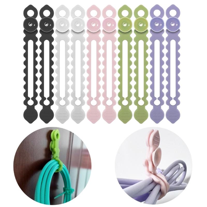 1 Set Silicone Suction Cup Cable Ties Reusable Wall Mount Wire Organiser for Home Office Car Cord Management