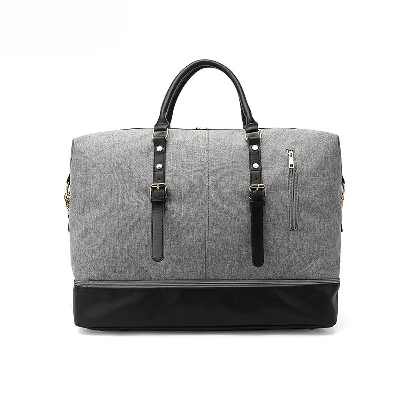 Waterproof Travel Bag Single Shoulder Duffle Oxford Cloth Solid Color Large Capacity Storage Bag Nylon Tote Bag