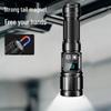 Multi-functional LED Flashlight: Magnetic, White Laser, Telescopic Zoom, Digital Display, Outdoor Handheld Work Light