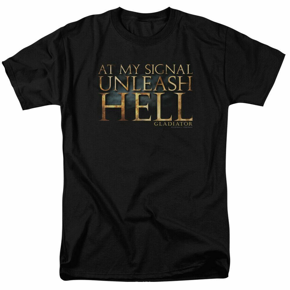 26 Gladiator Unleash Hell T Shirt Licensed Historical Movie Classic Retro Tee Black Unisex T-Shirt XXL