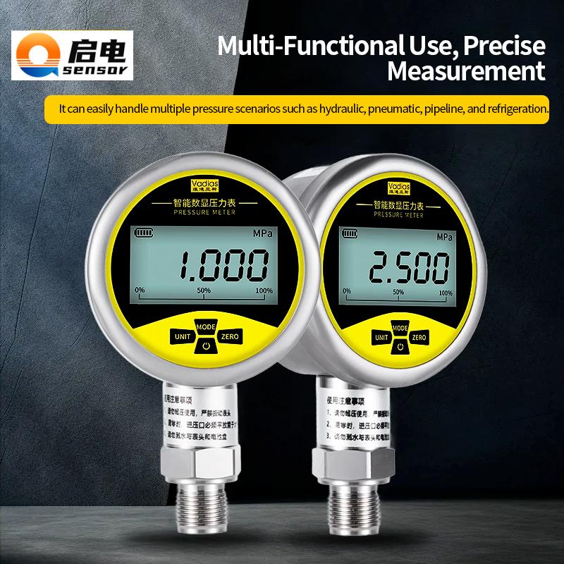 Digital Pressure Gauge 0.1bar/1bar/10bar Pressure Meter -100kpa -0.1-0.06Mpa Pressure Manometer 30bar Digital Pressure Gauge