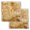 Seat Cushions 2 Pcs Brown Melange 40x40 cm Real Sheepskin