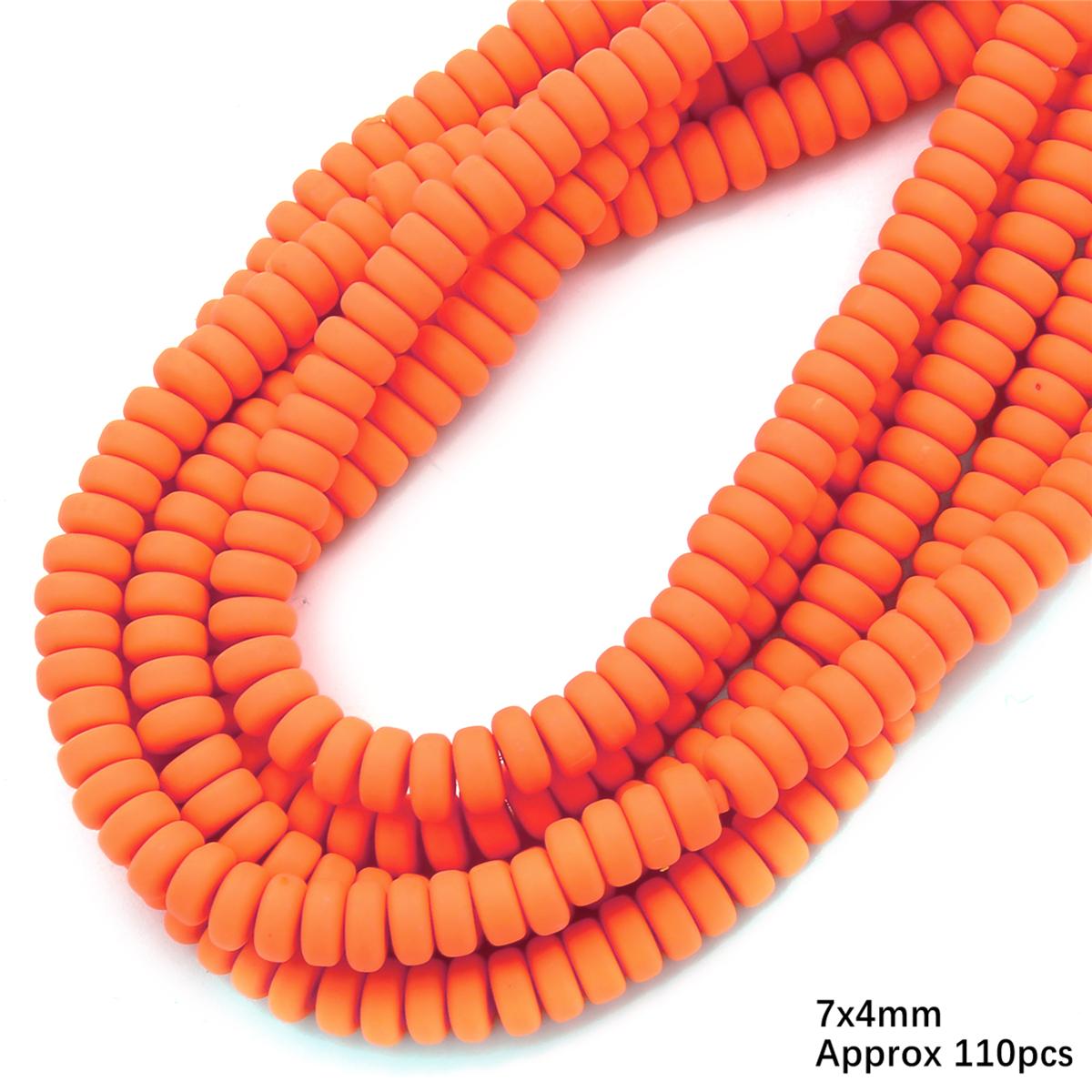 

110 шт./пакет 7x4 мм плоские круглые бусины из полимерной смолы и глины, диск, свободная прокладка, бусины ручной работы для изготовления ювелирных изделий своими руками, браслеты, ожерелья, поделки 39 см/15