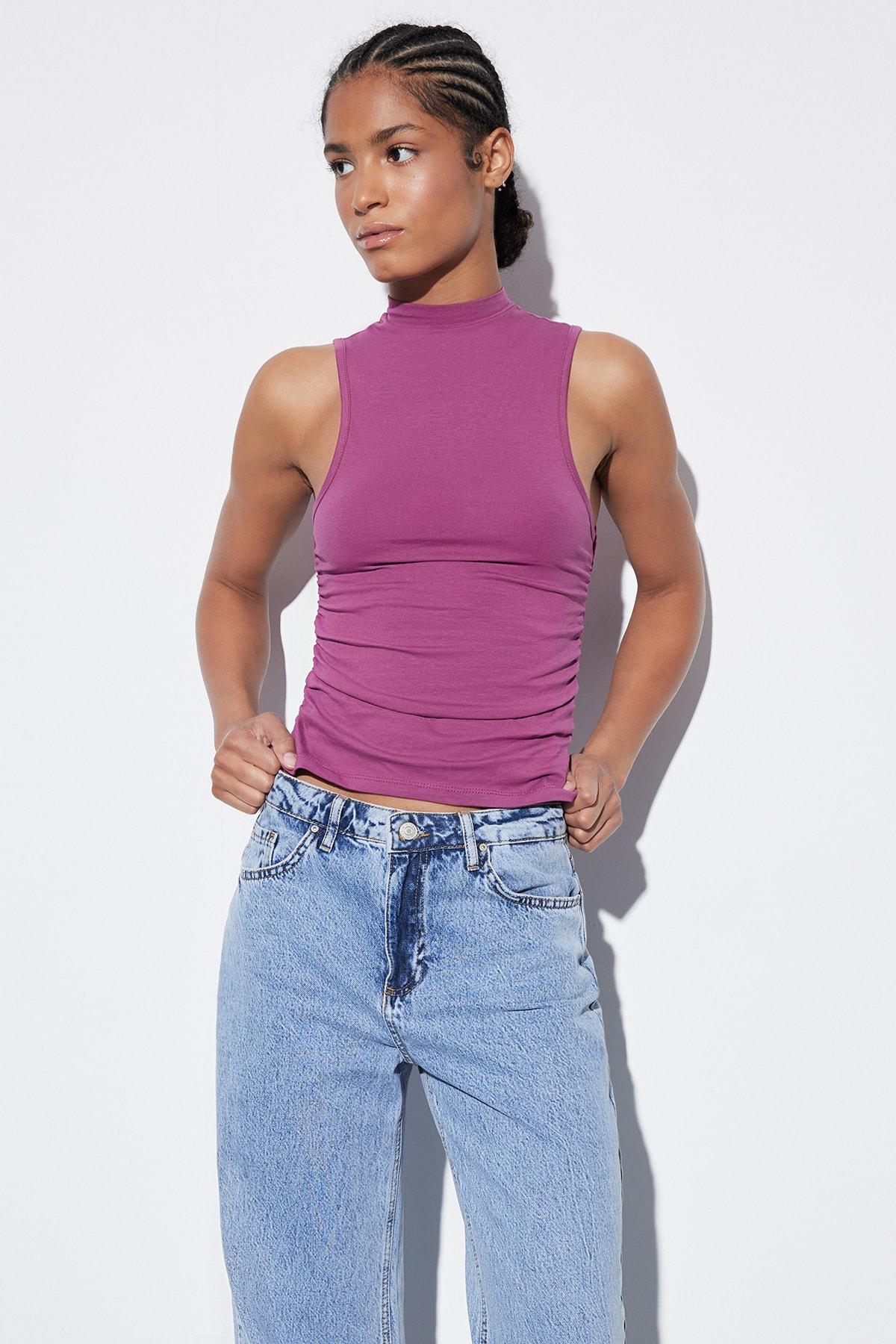 

Блузка - Бордовый - Slim fit